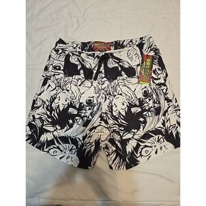 Drill Clothing Fresh Prints Swimwear x My Hero Academia Black White Mens Large